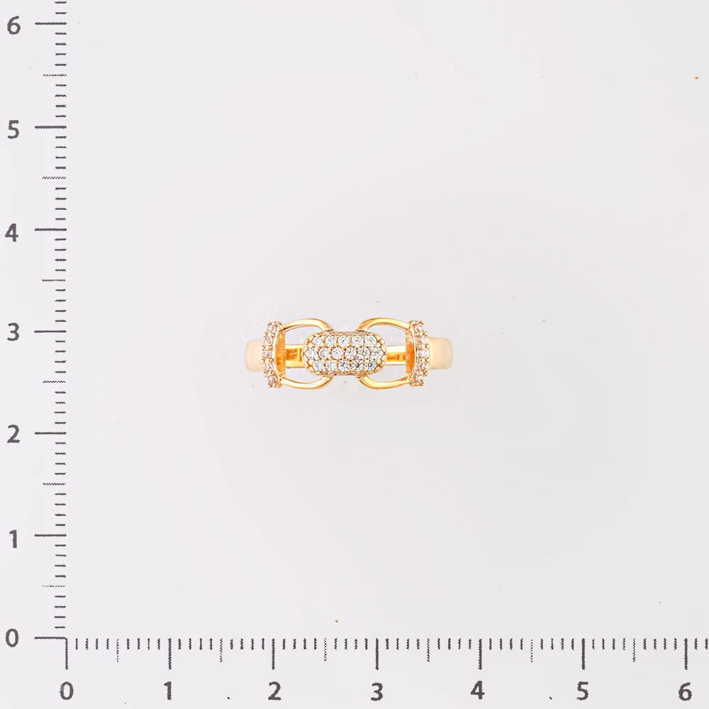 Кольцо с фианитом из красного золота 585 пробы