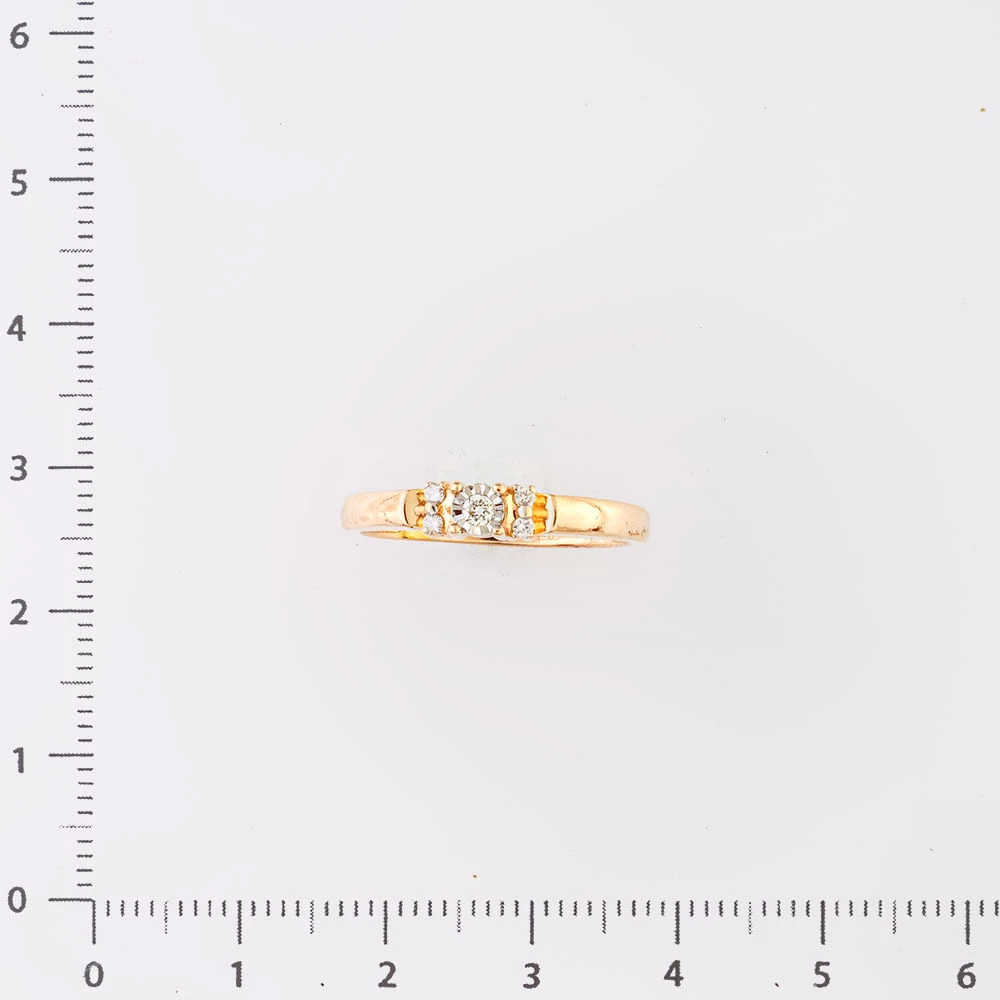 Кольцо с бриллиантом из красного золота 585 пробы