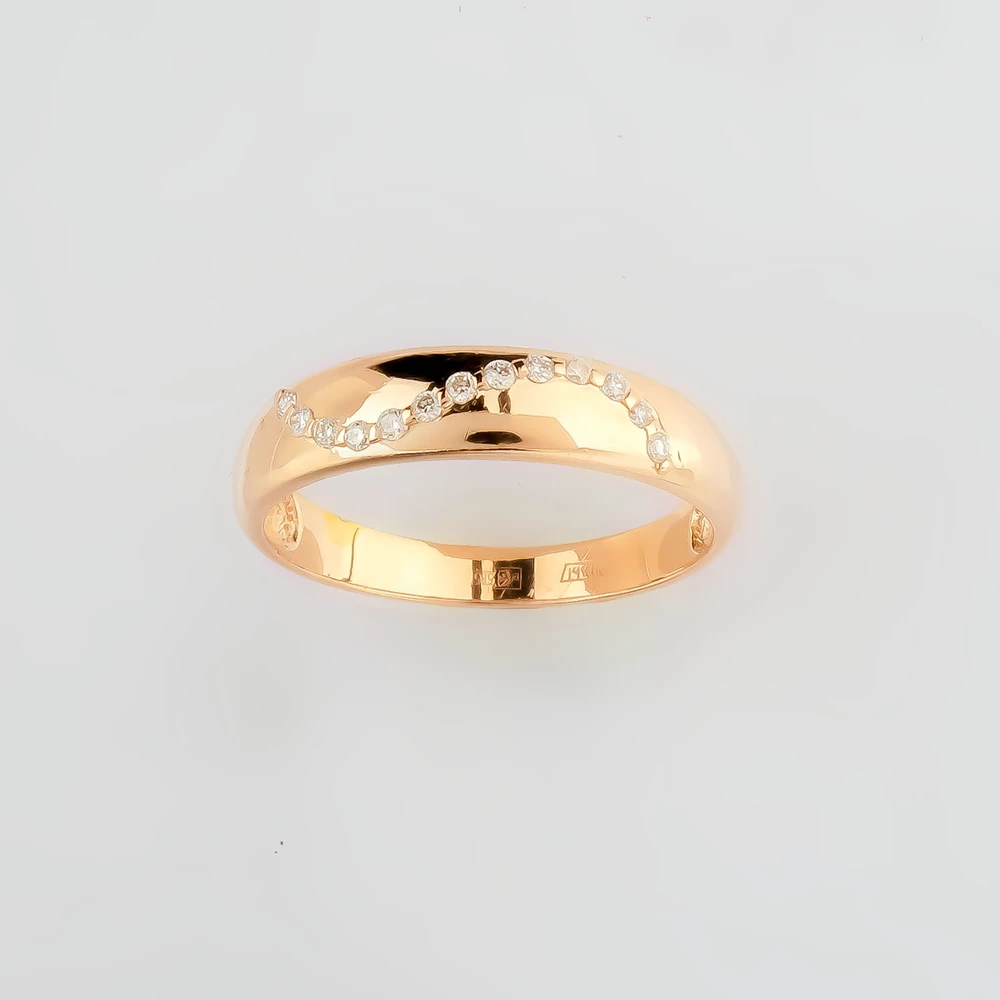 Кольцо с бриллиантом из красного золота 585 пробы