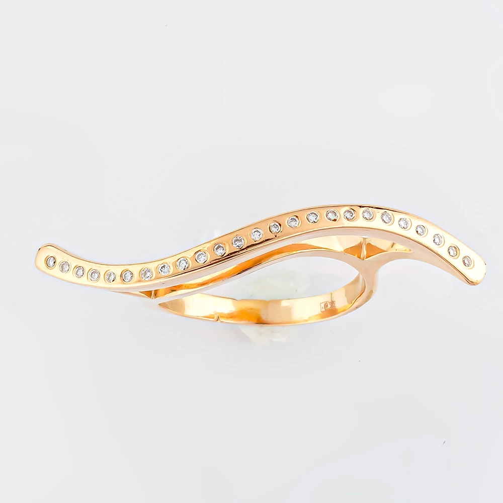 Кольцо с бриллиантом из красного золота 585 пробы