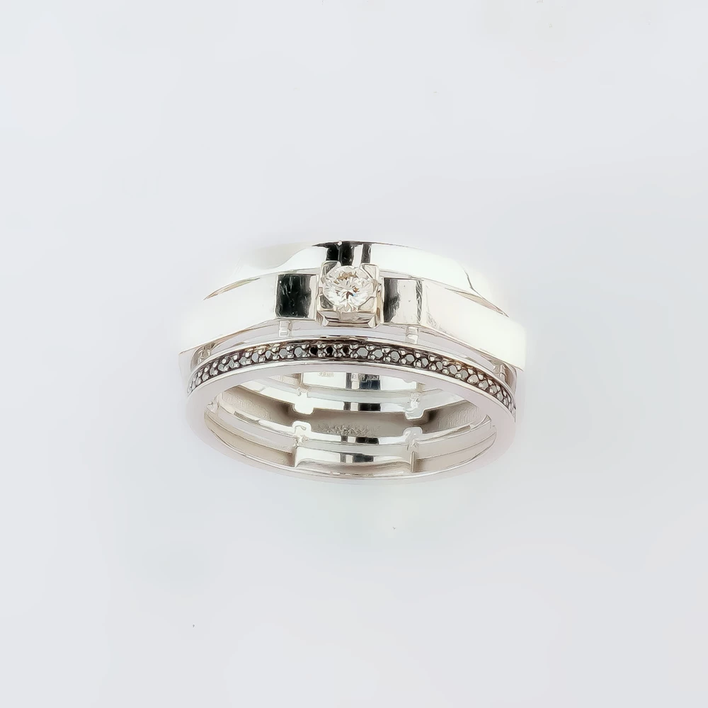 Кольцо с бриллиантом из белого золота 585 пробы