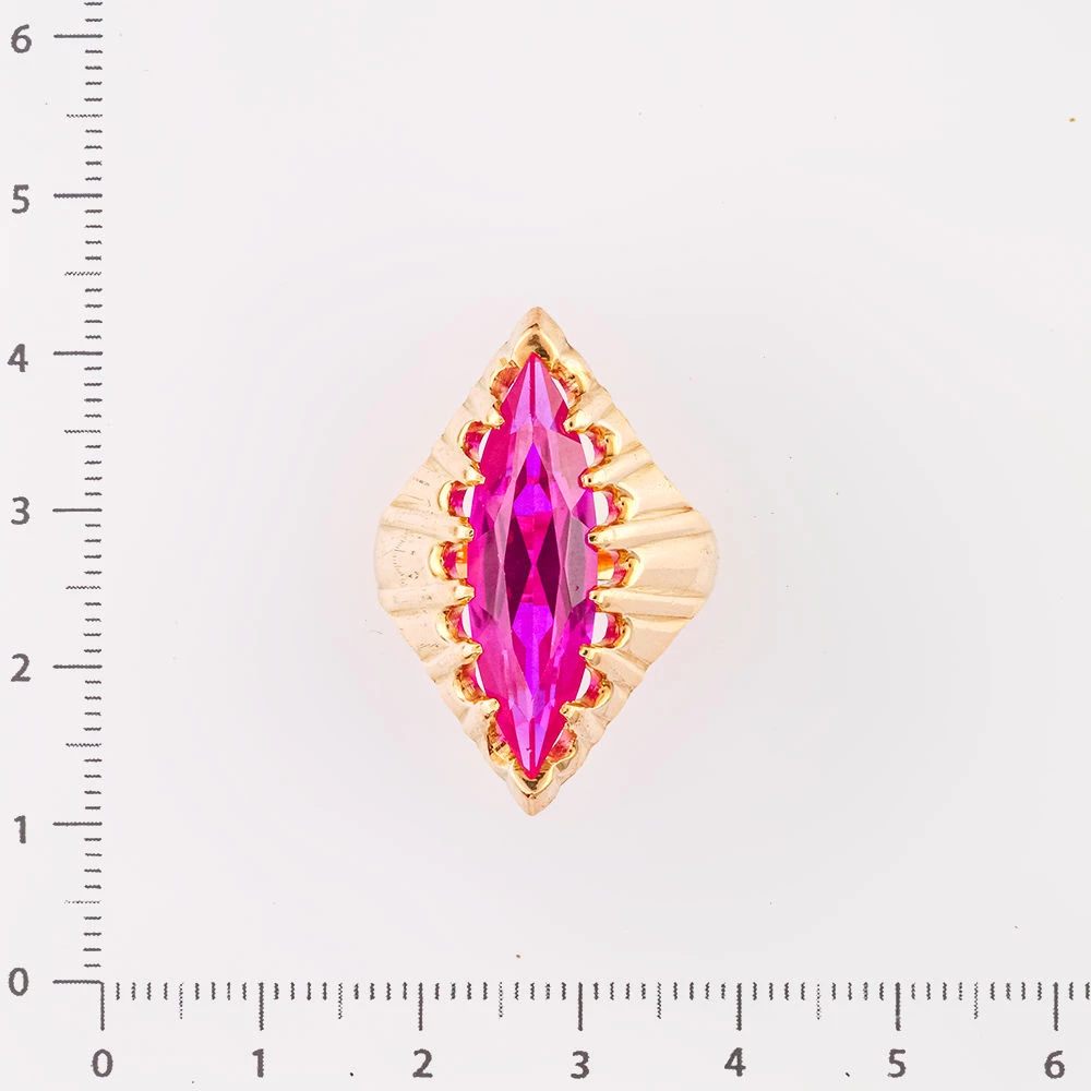 Кольцо с фианитом из красного золота 583 пробы