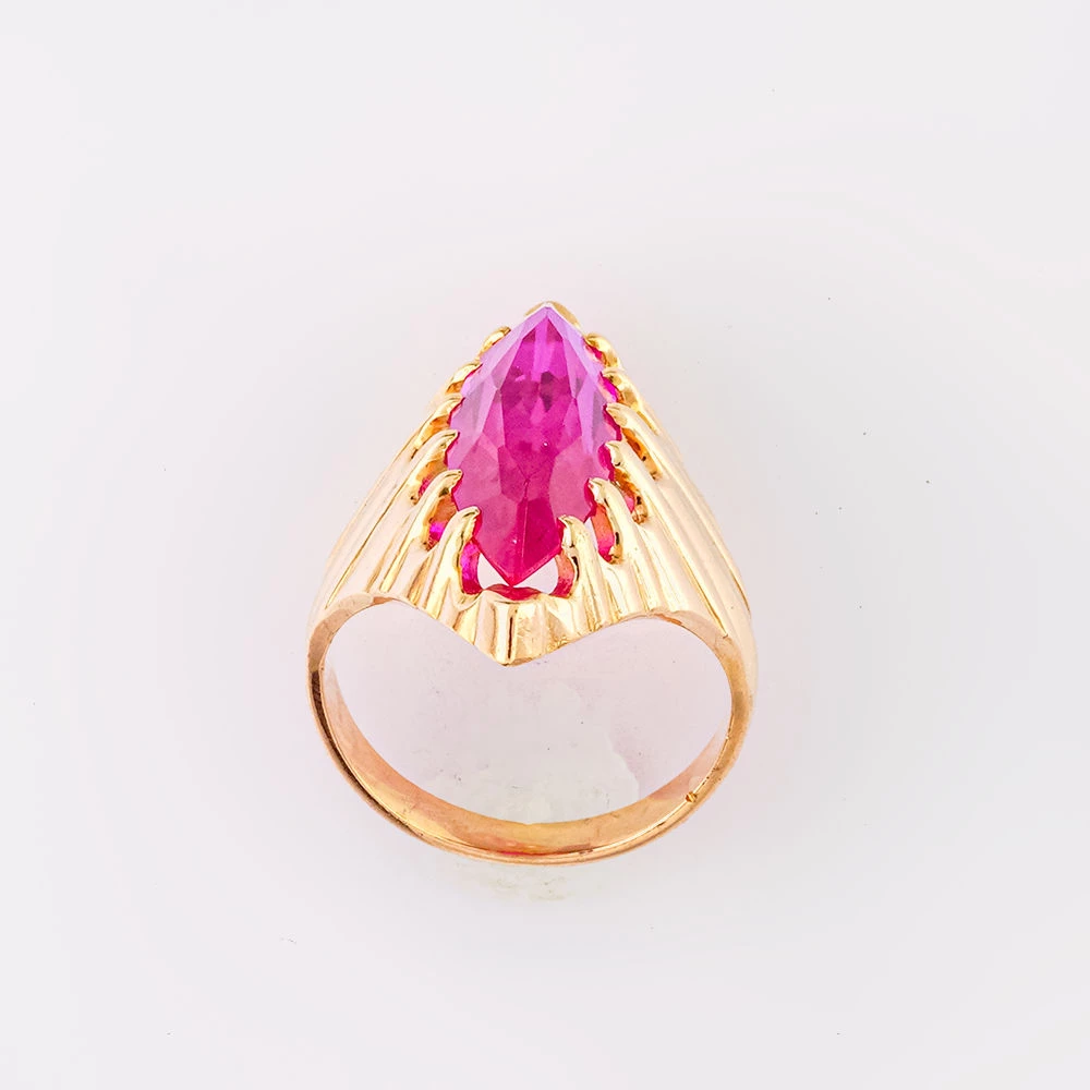 Кольцо с фианитом из красного золота 583 пробы