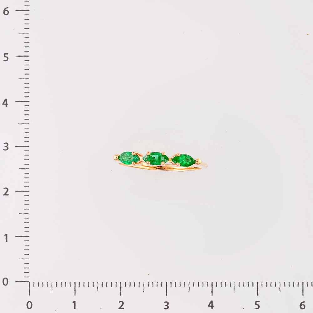 Кольцо с изумрудом из красного золота 585 пробы