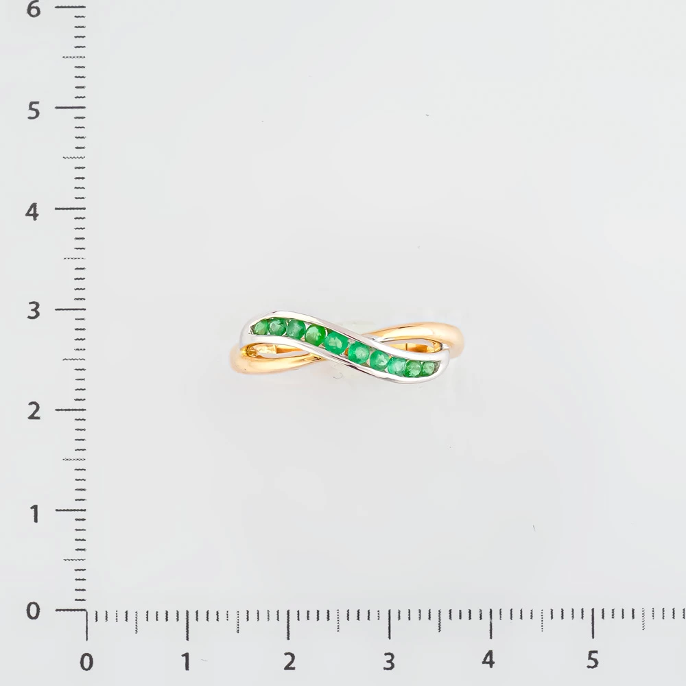 Кольцо с изумрудом из красного золота 585 пробы