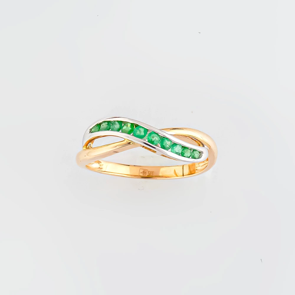 Кольцо с изумрудом из красного золота 585 пробы