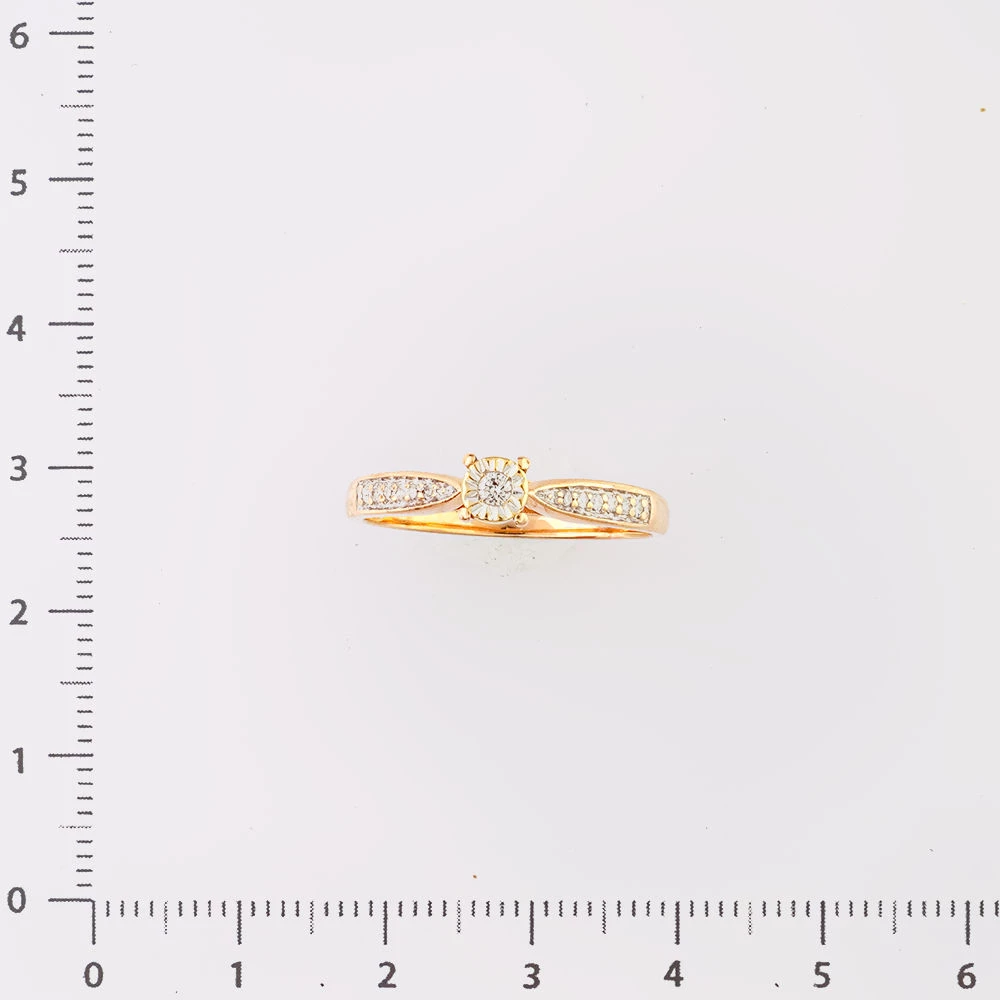 Кольцо с бриллиантом из красного золота 585 пробы