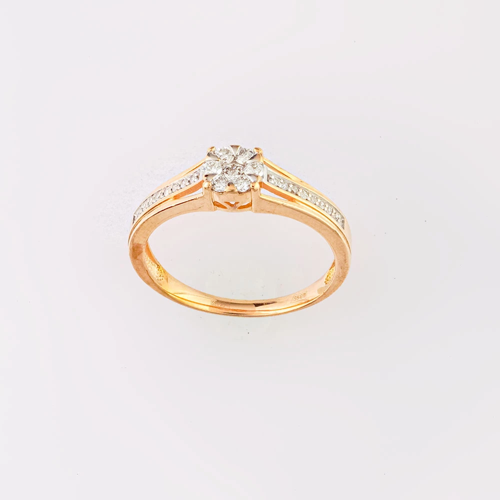 Кольцо с бриллиантом из красного золота 585 пробы