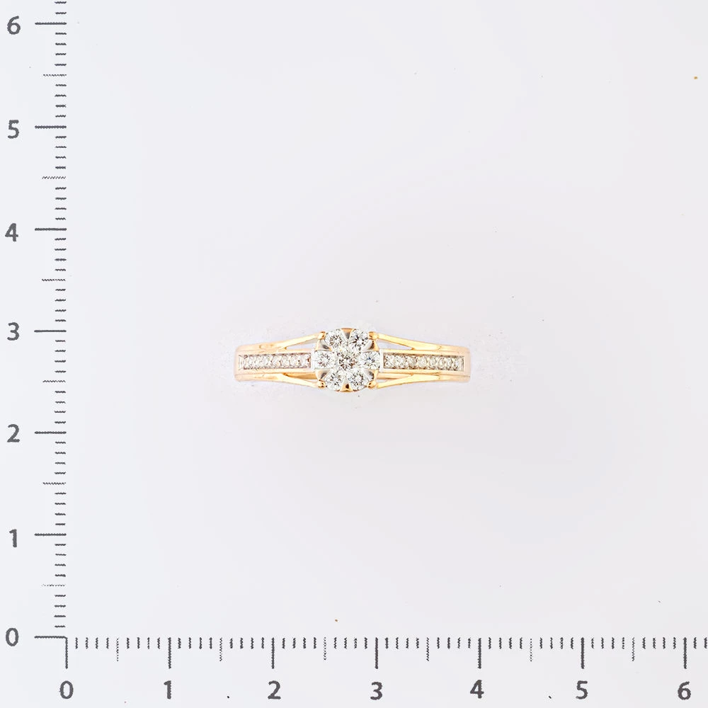 Кольцо с бриллиантом из красного золота 585 пробы