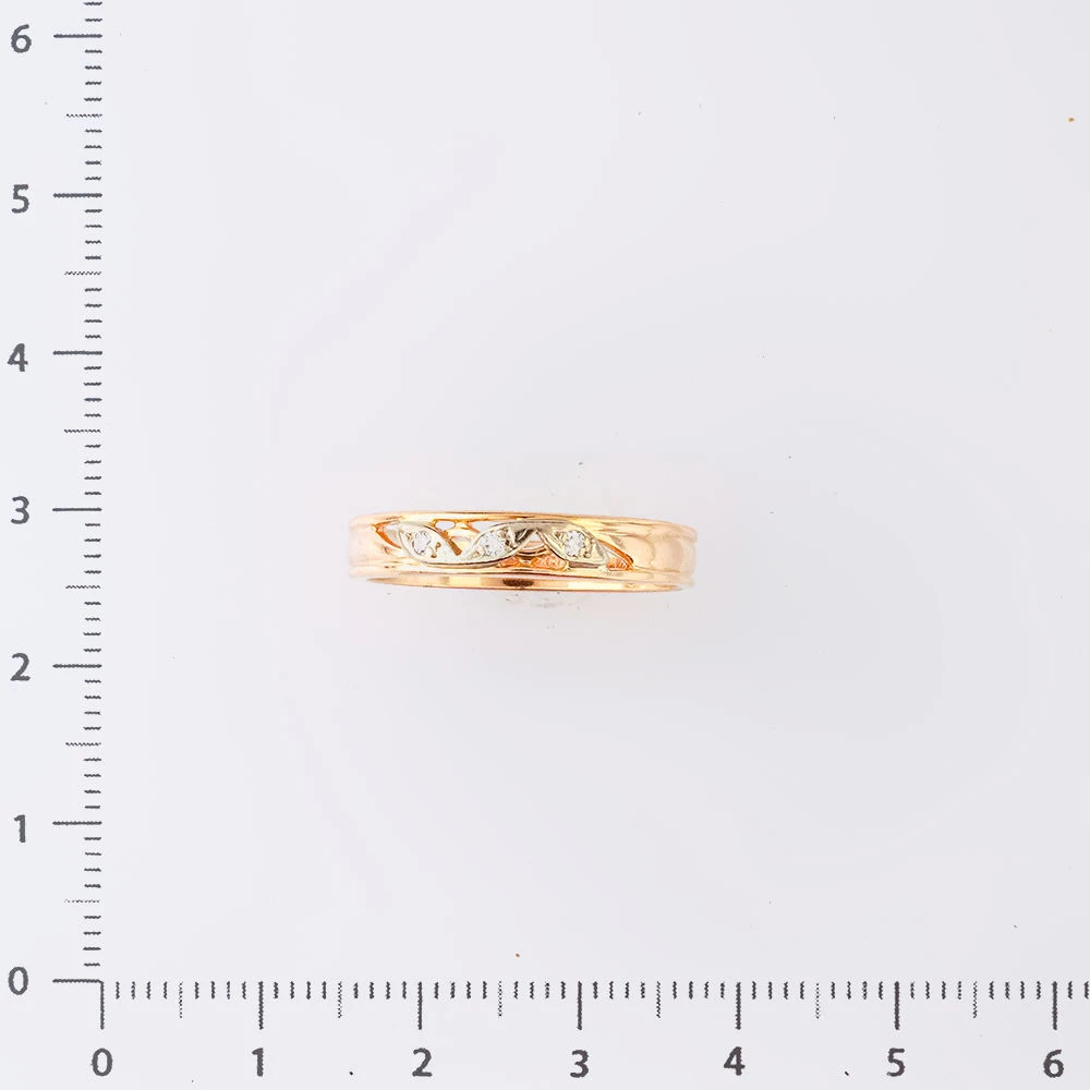 Кольцо с бриллиантом из красного золота 585 пробы