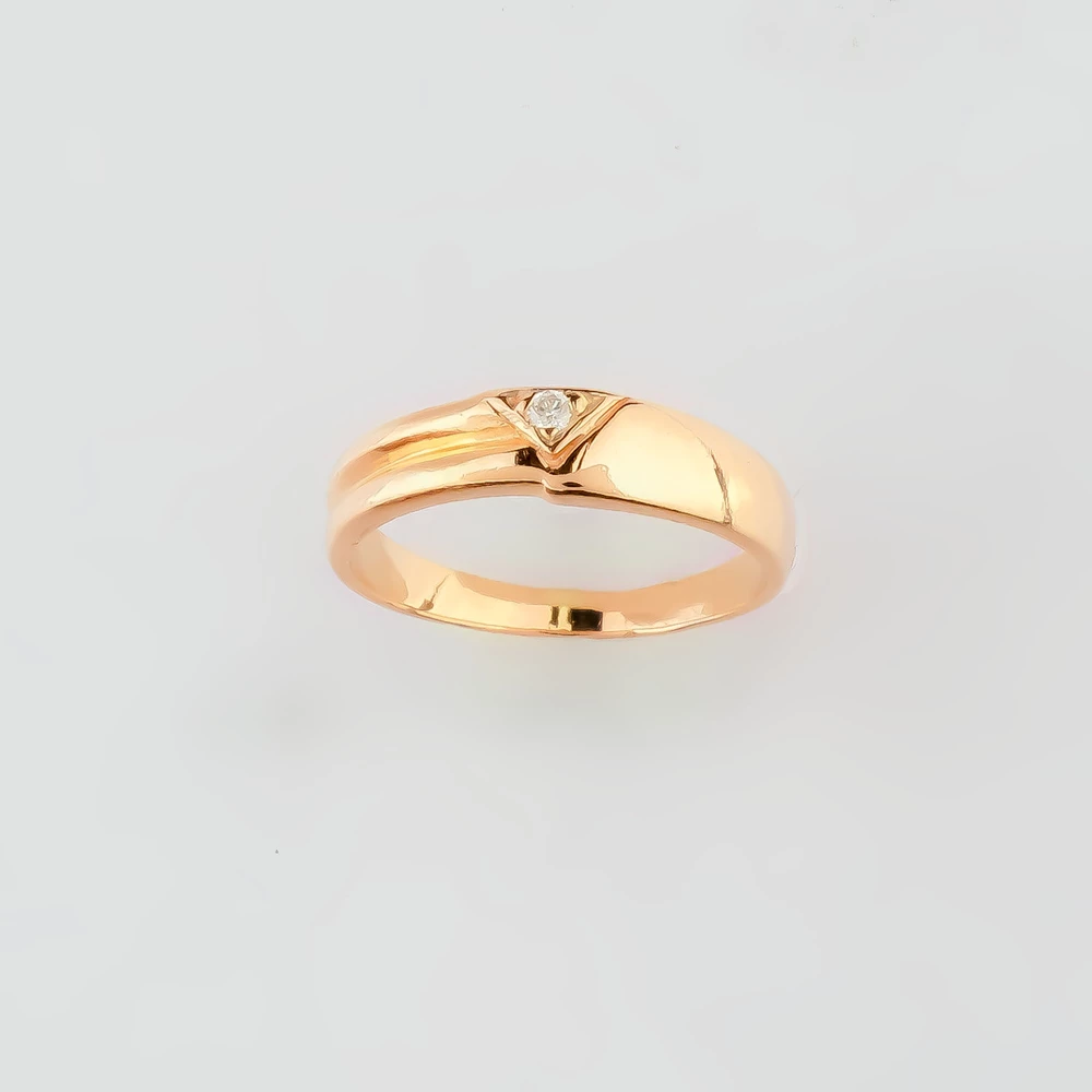 Кольцо с бриллиантом из красного золота 585 пробы