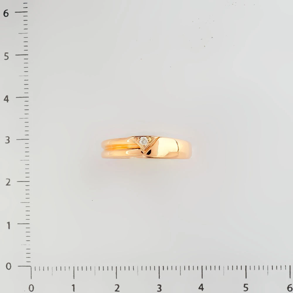 Кольцо с бриллиантом из красного золота 585 пробы