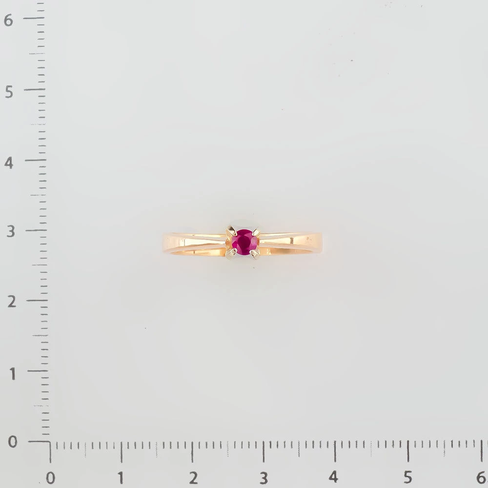 Кольцо с рубином из красного золота 585 пробы