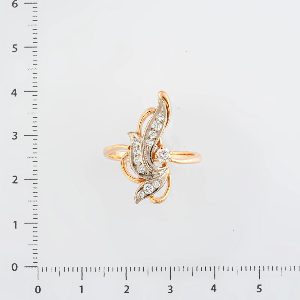 Кольцо с бриллиантом из красного золота 585 пробы