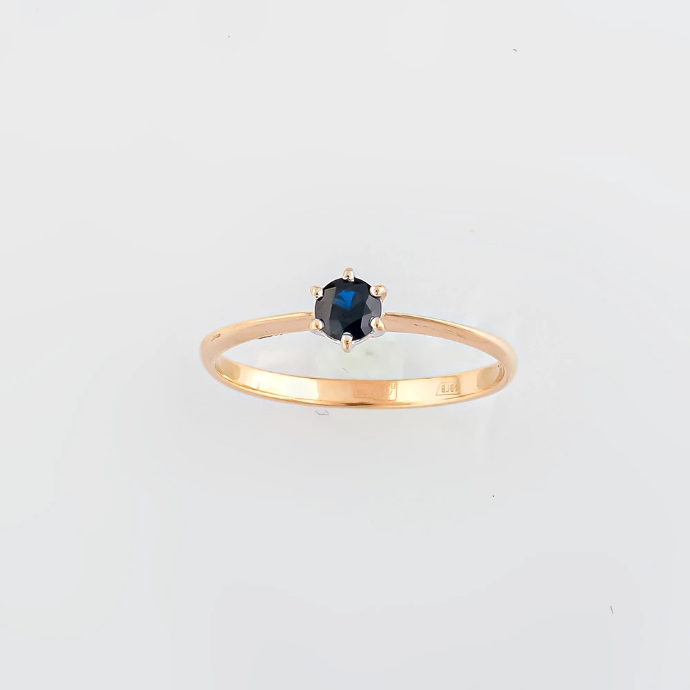 Кольцо с сапфиром из красного золота 585 пробы