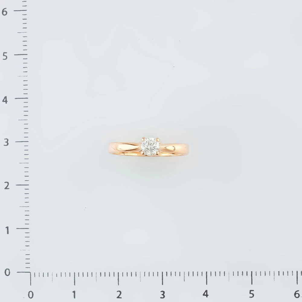 Кольцо с бриллиантом из красного золота 585 пробы