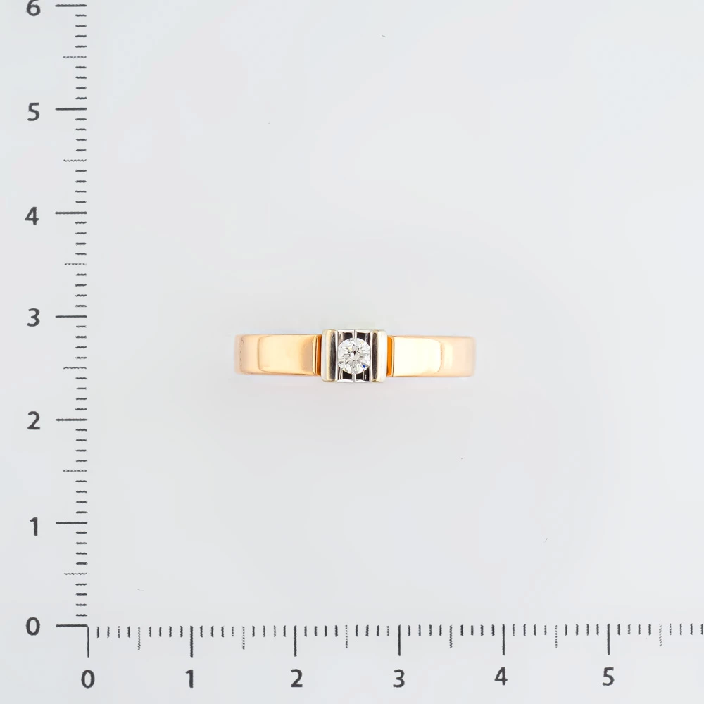 Кольцо с бриллиантом из красного золота 585 пробы