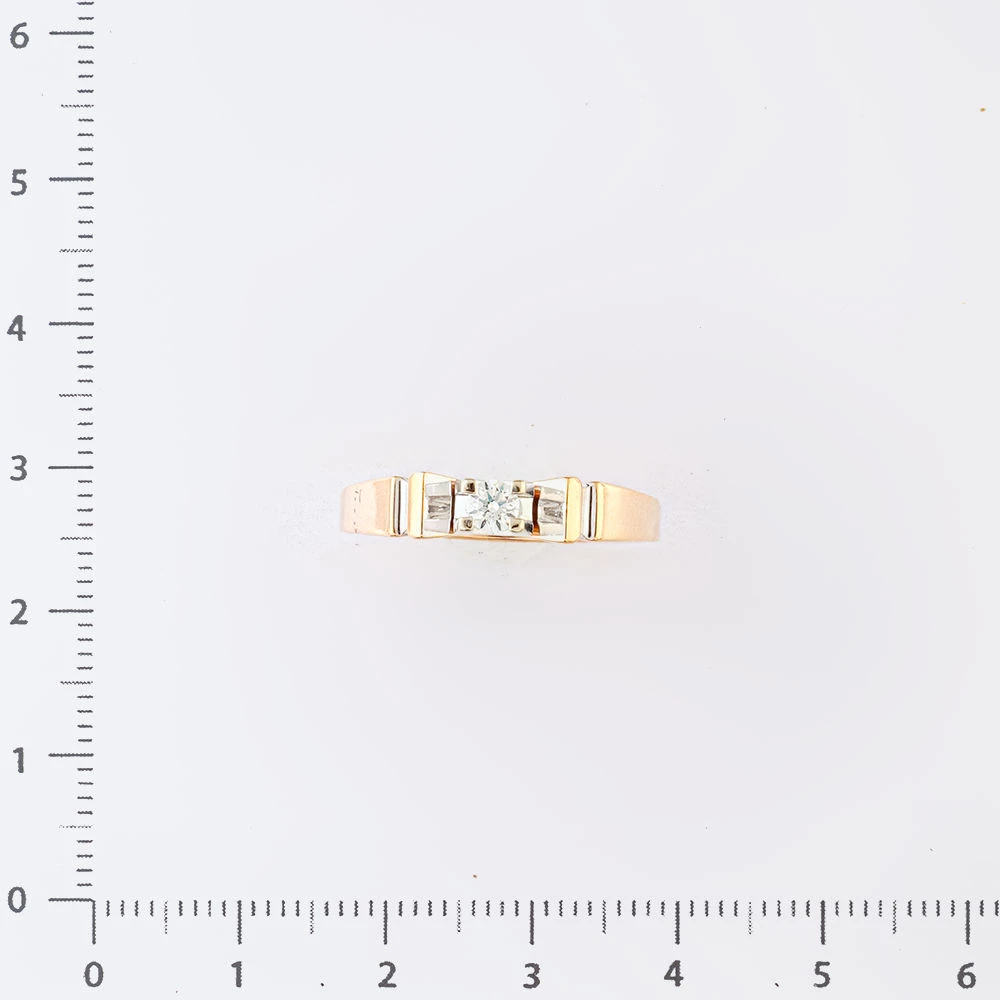 Кольцо с бриллиантом из красного золота 585 пробы