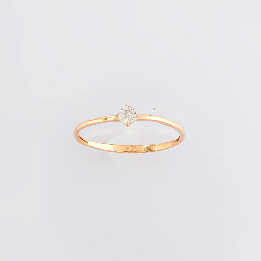 Кольцо с бриллиантом из красного золота 585 пробы