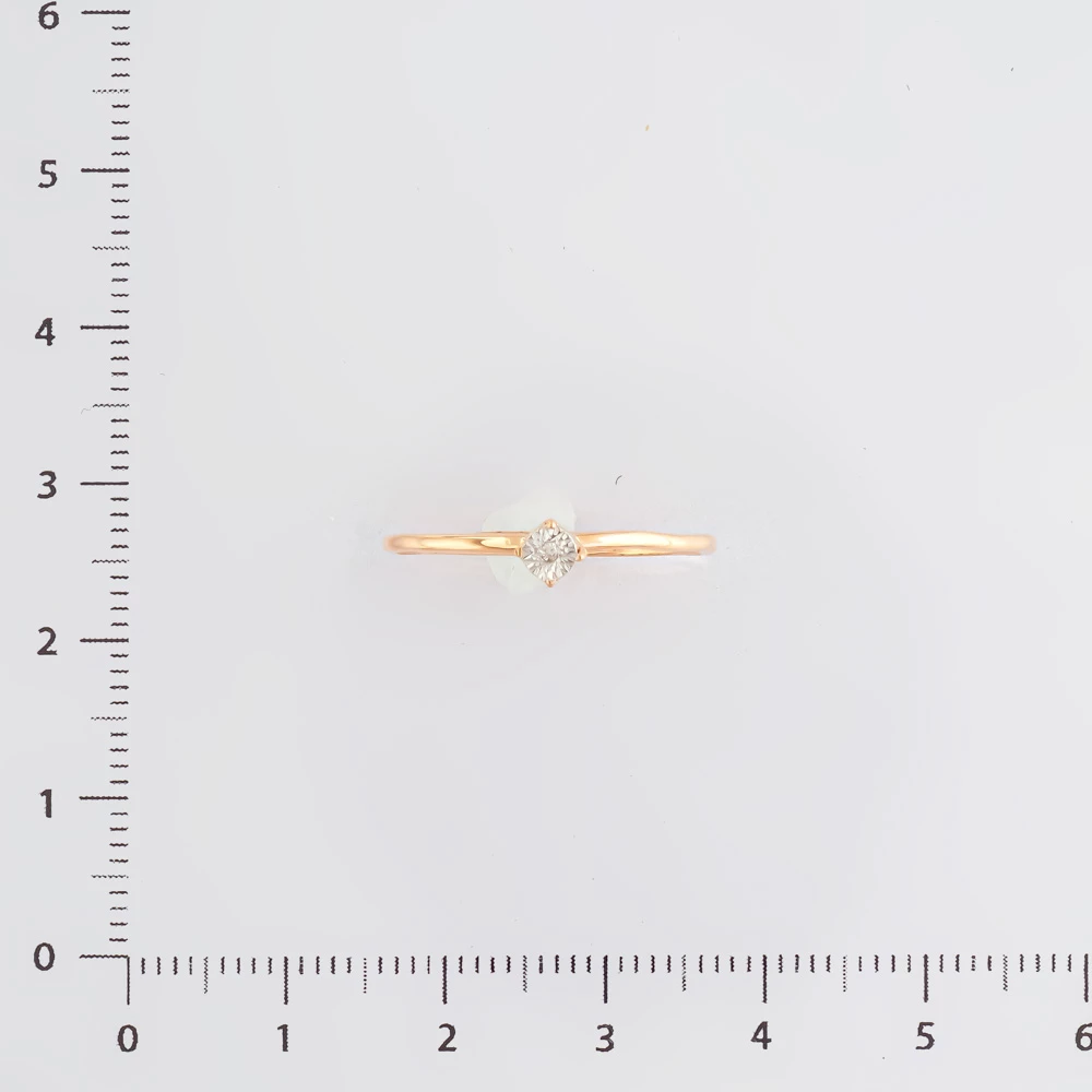 Кольцо с бриллиантом из красного золота 585 пробы