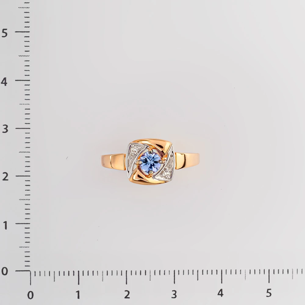 Кольцо с аметистом из красного золота 585 пробы