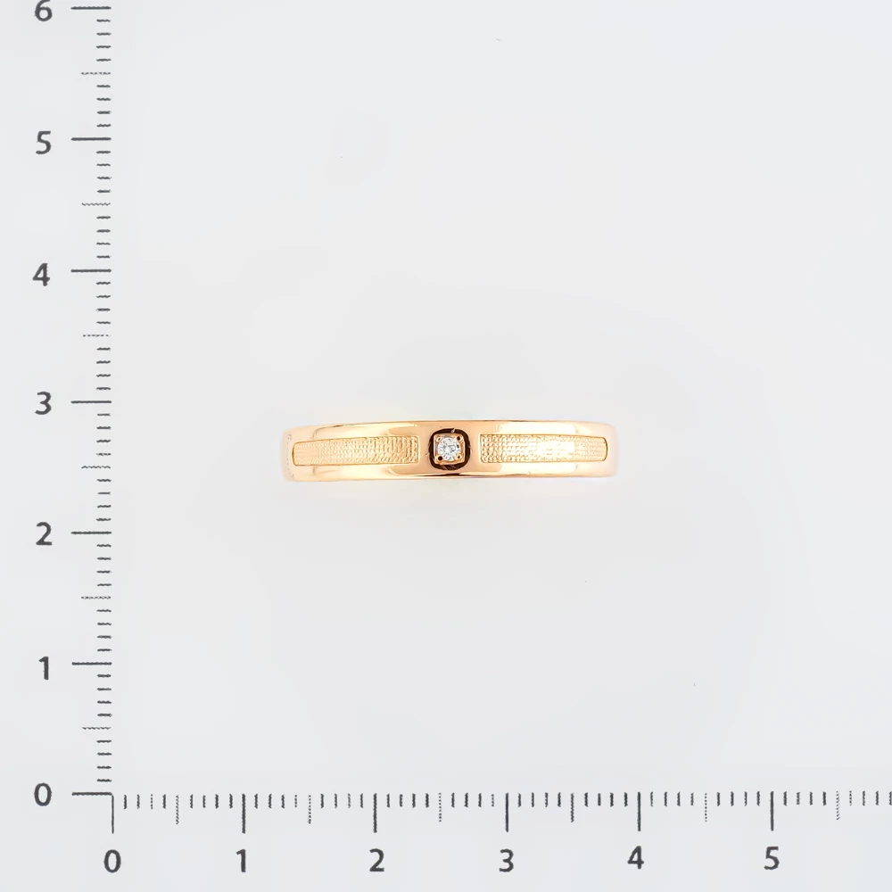 Кольцо с бриллиантом из красного золота 585 пробы