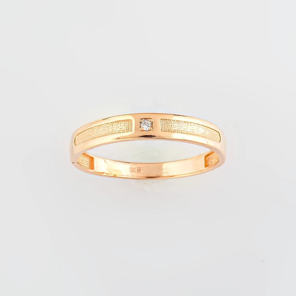 Кольцо с бриллиантом из красного золота 585 пробы