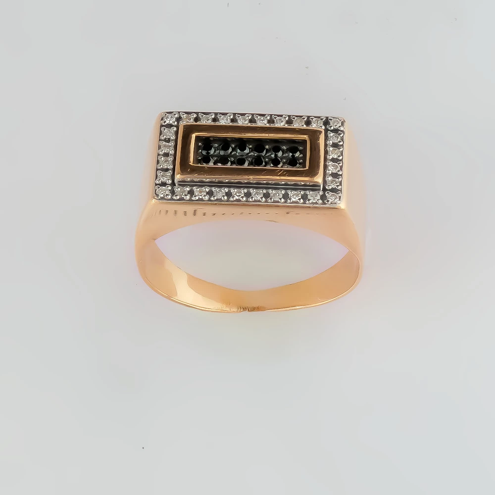 Кольцо с бриллиантом из красного золота 585 пробы