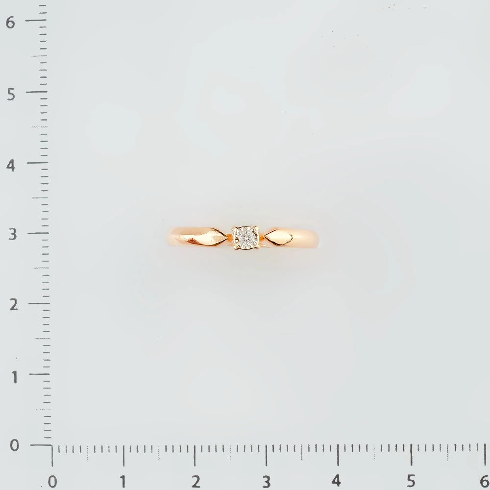 Кольцо с бриллиантом из красного золота 585 пробы