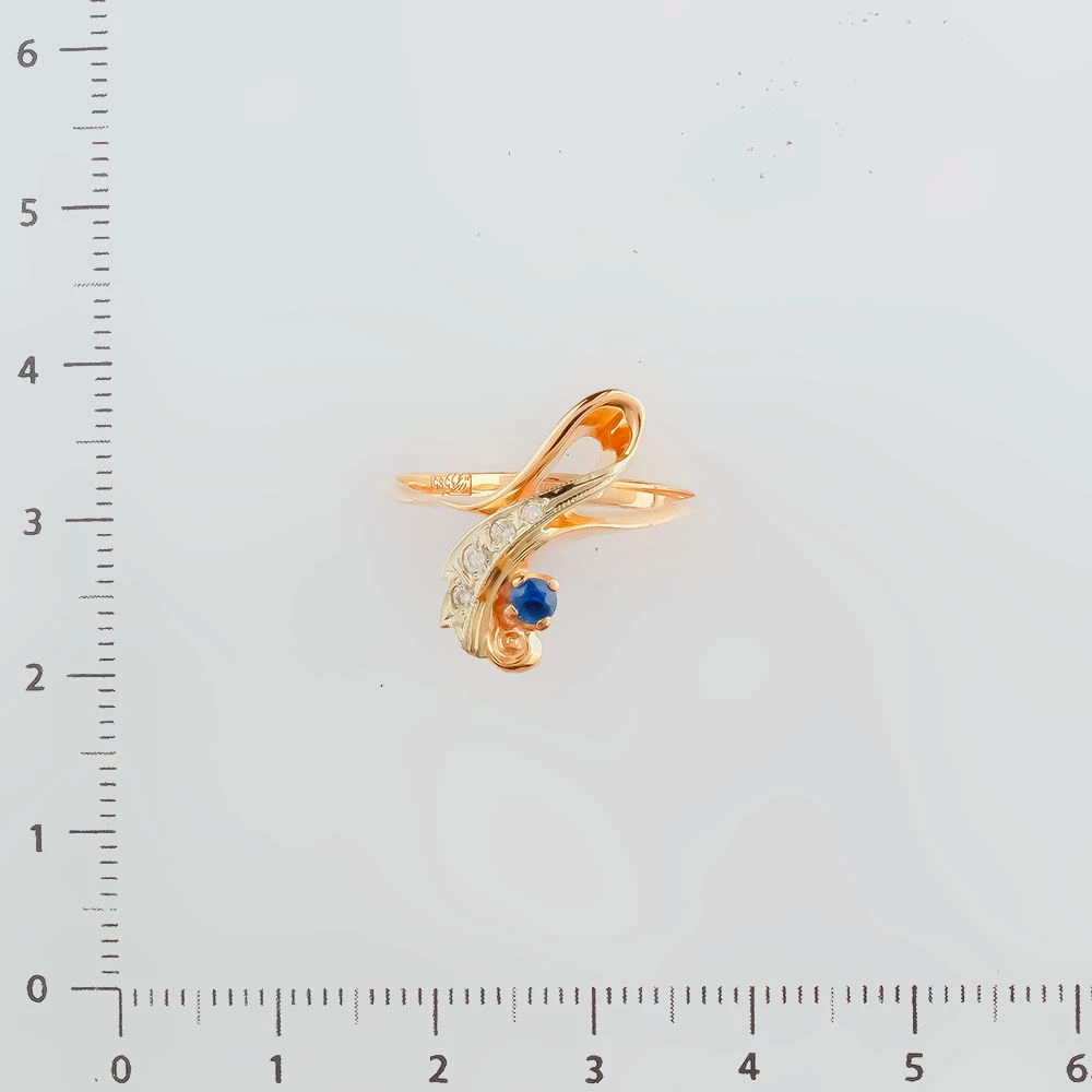 Кольцо с сапфиром из красного золота 585 пробы