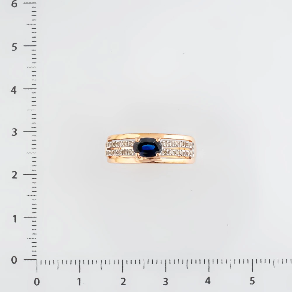 Кольцо с сапфиром из красного золота 585 пробы