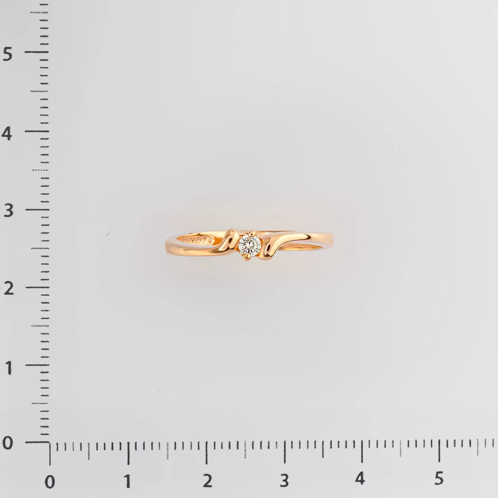 Кольцо с бриллиантом из красного золота 585 пробы