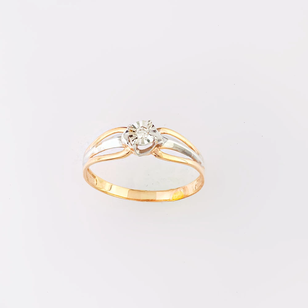 Кольцо с бриллиантом из красного золота 375 пробы