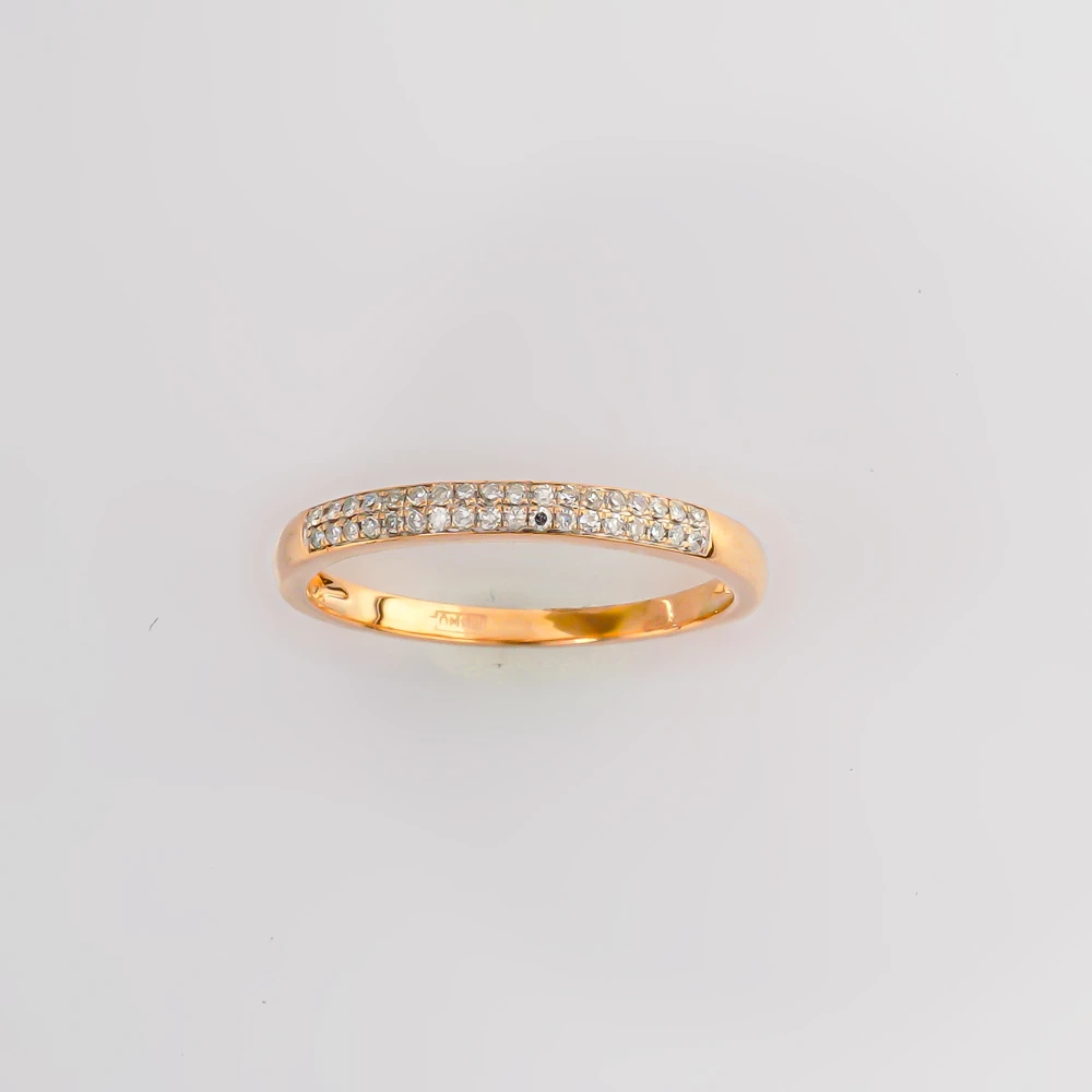 Кольцо с бриллиантом из красного золота 585 пробы