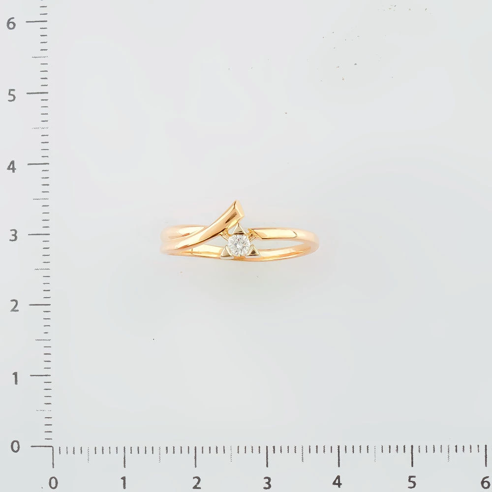 Кольцо с бриллиантом из красного золота 585 пробы