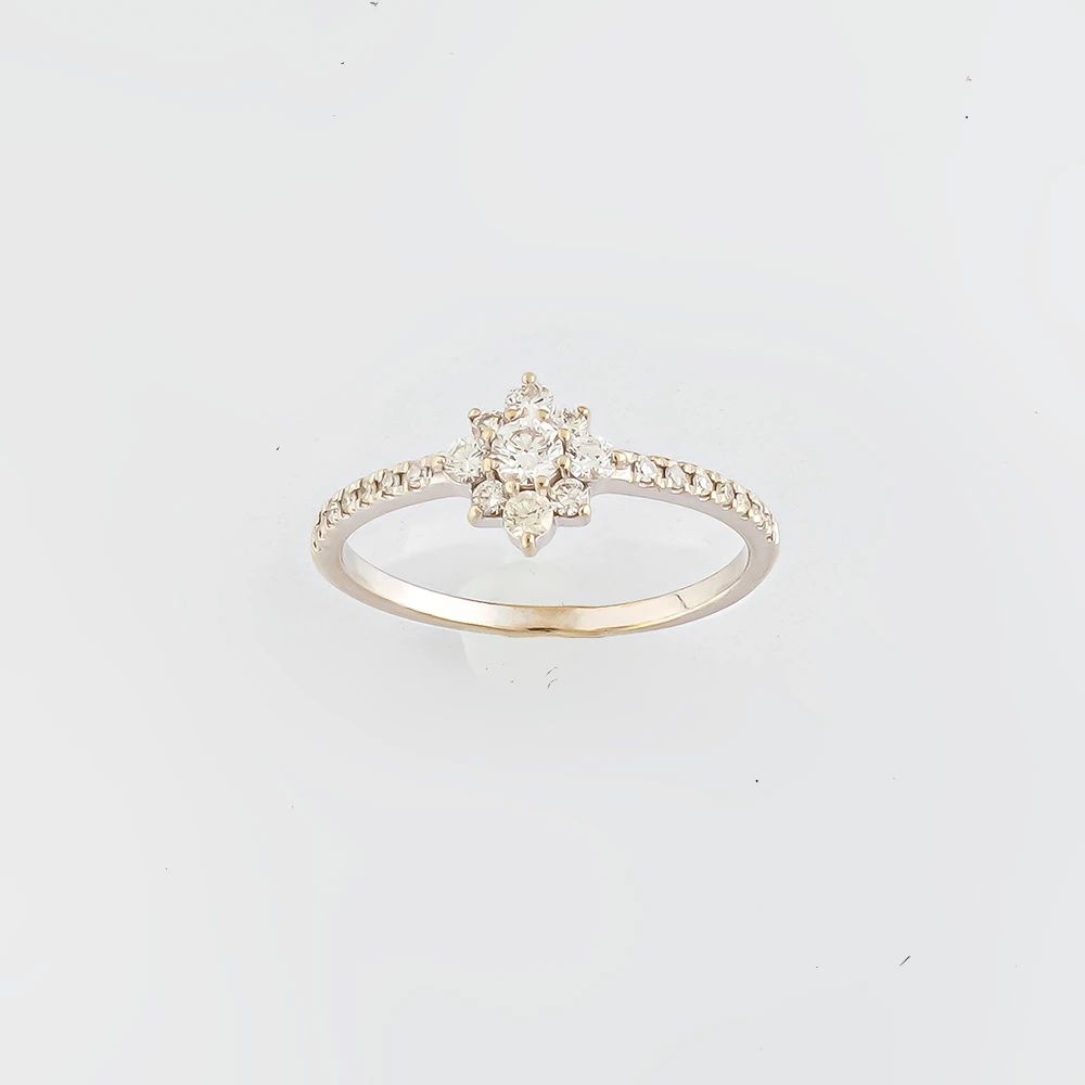 Кольцо с бриллиантом из белого золота 585 пробы