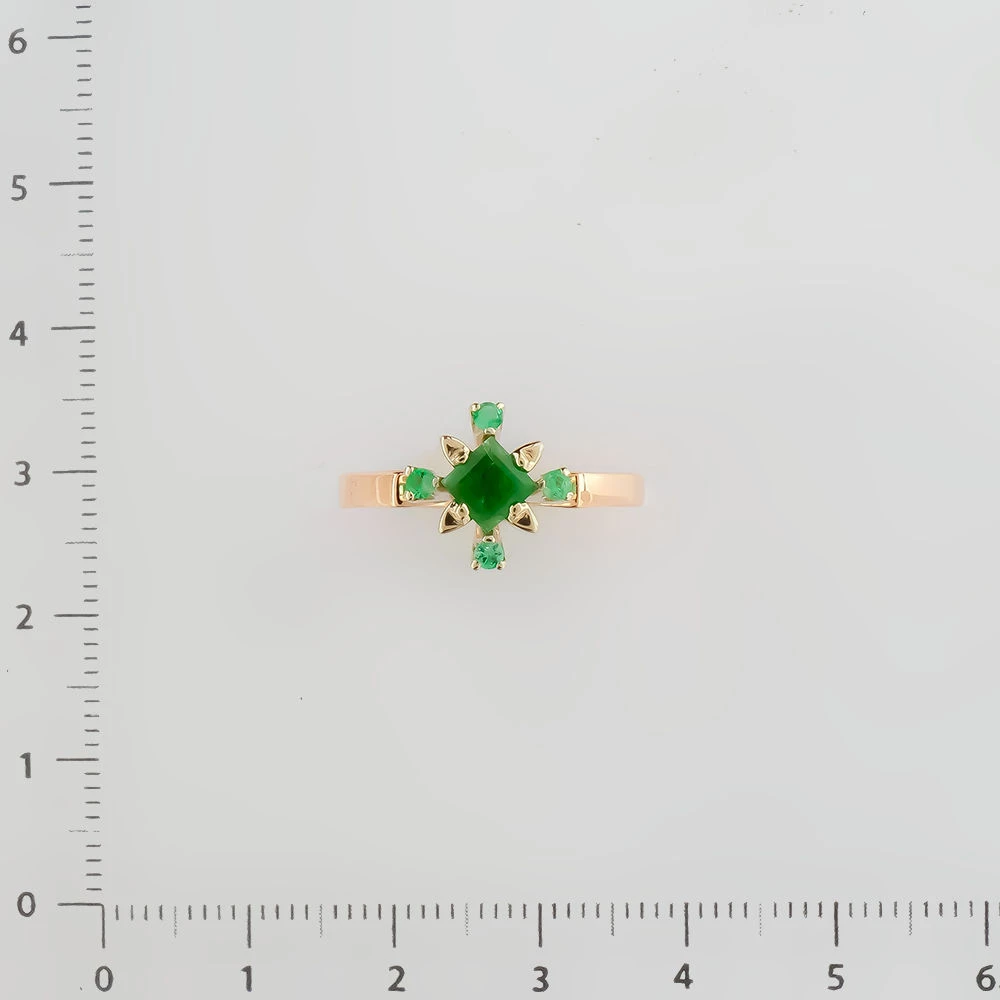 Кольцо с изумрудом из красного золота 585 пробы