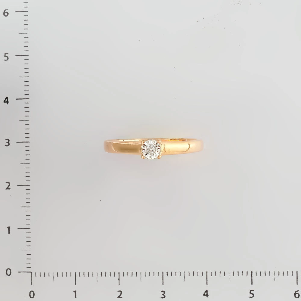 Кольцо с бриллиантом из красного золота 585 пробы