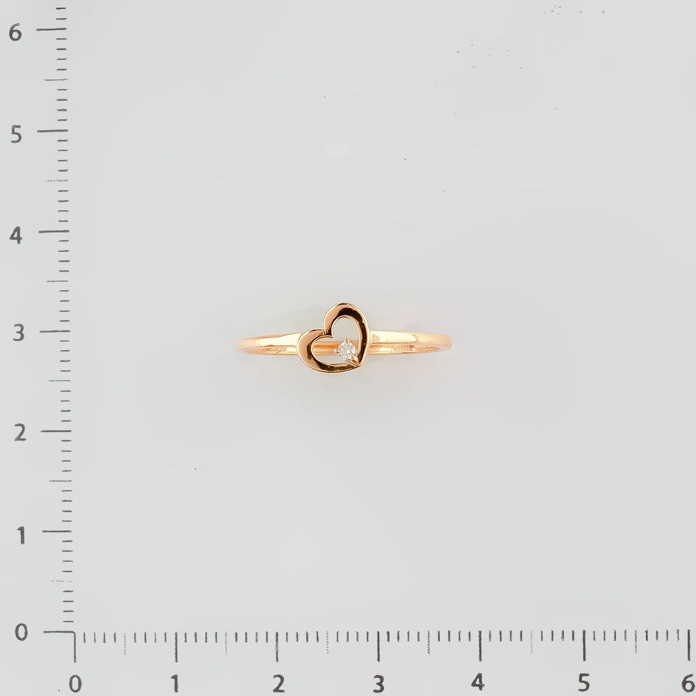 Кольцо с бриллиантом из красного золота 585 пробы