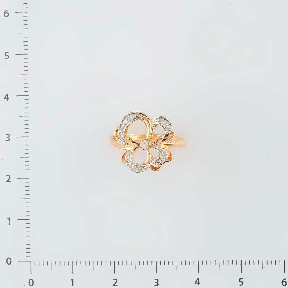 Кольцо с бриллиантом из красного золота 585 пробы