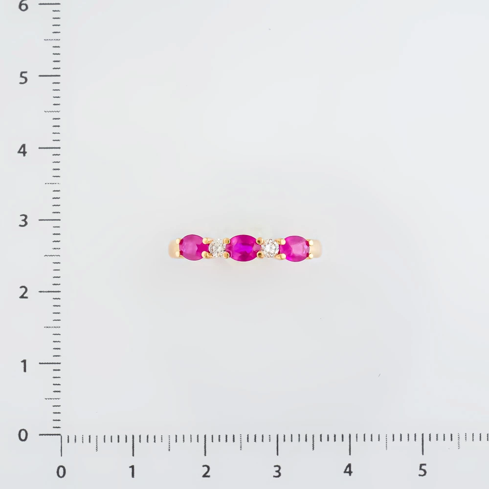 Кольцо с рубином из красного золота 585 пробы