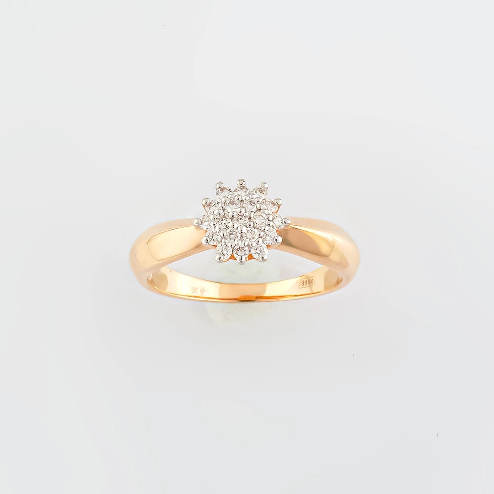 Кольцо с бриллиантом из красного золота 585 пробы