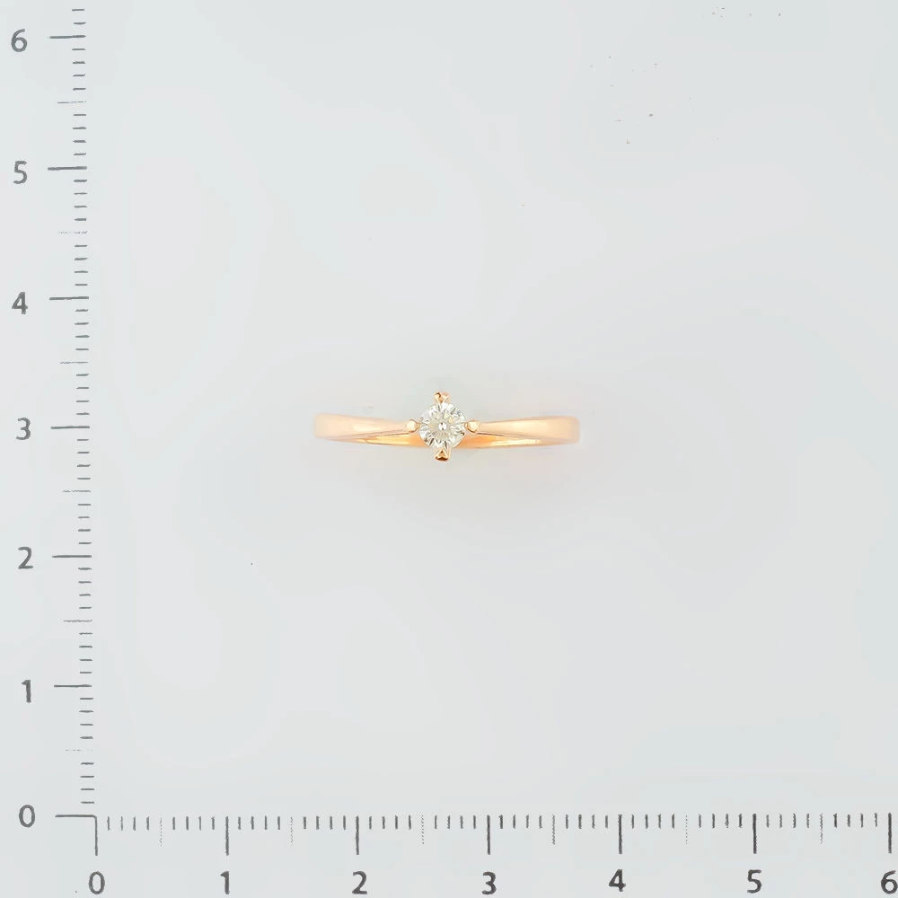 Кольцо с бриллиантом из красного золота 585 пробы