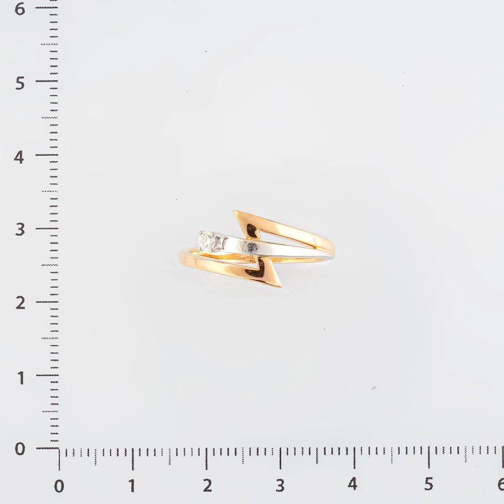 Кольцо с бриллиантом из красного золота 585 пробы