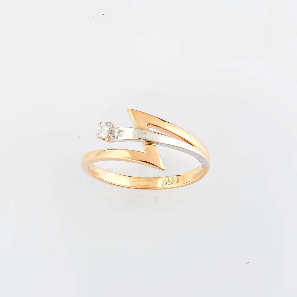 Кольцо с бриллиантом из красного золота 585 пробы