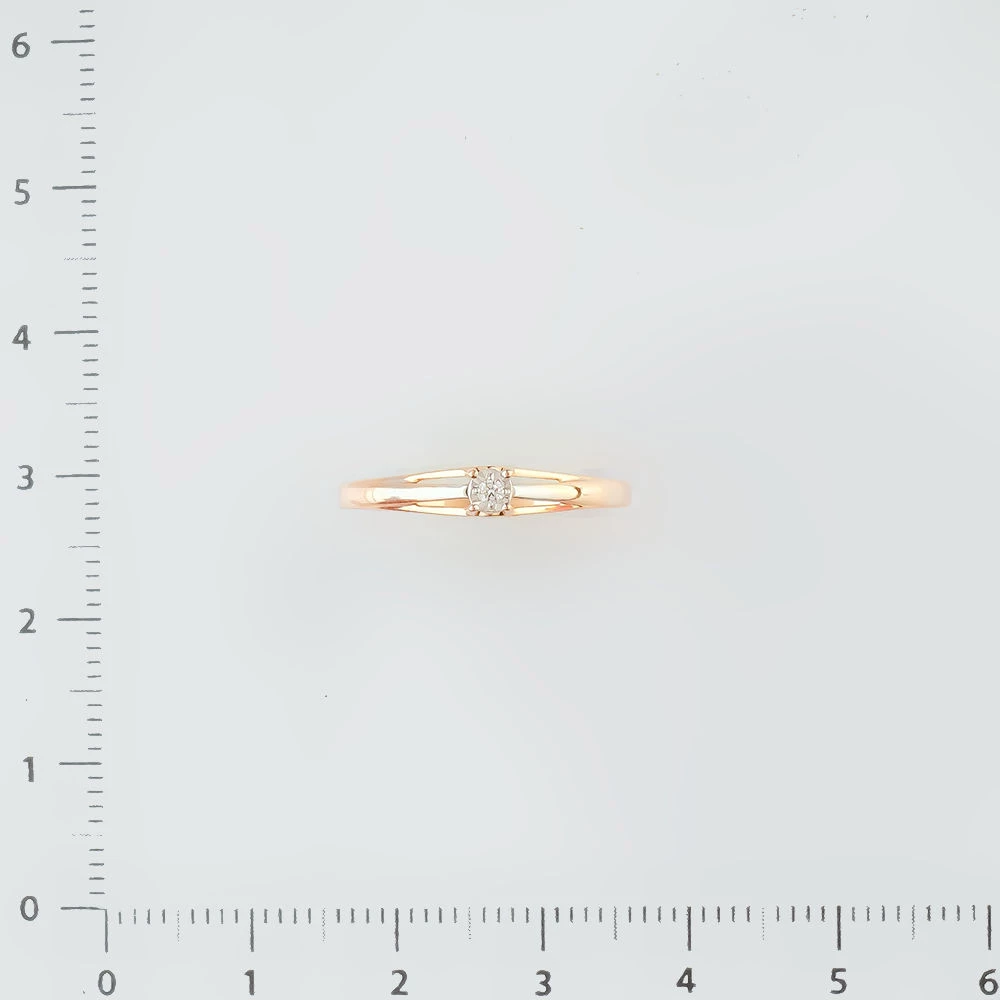 Кольцо с бриллиантом из красного золота 585 пробы