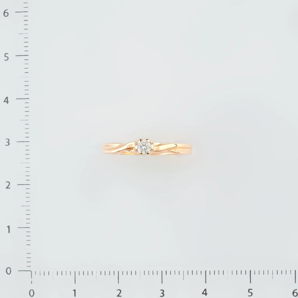 Кольцо с бриллиантом из красного золота 585 пробы