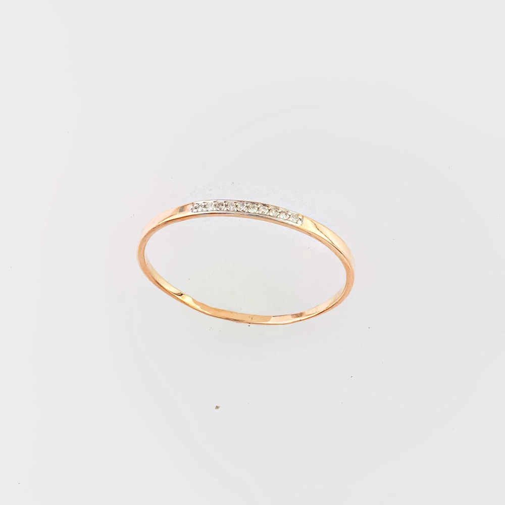 Кольцо с бриллиантом из красного золота 585 пробы