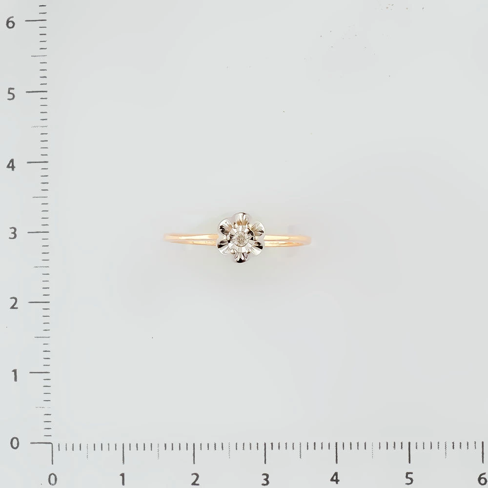 Кольцо с бриллиантом из красного золота 585 пробы