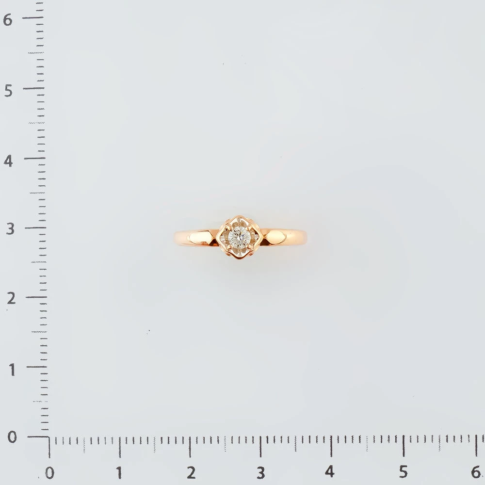 Кольцо с бриллиантом из красного золота 585 пробы